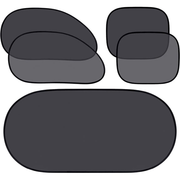 5Pcs Car Window Shade - 4 Side Sunshades Rear Window Cover, UV Rays Protector with Strong Suckers, Protects Your Family's Privacy, Keeps Car Interior Cooler, Fits Most Sedans, SUVs
