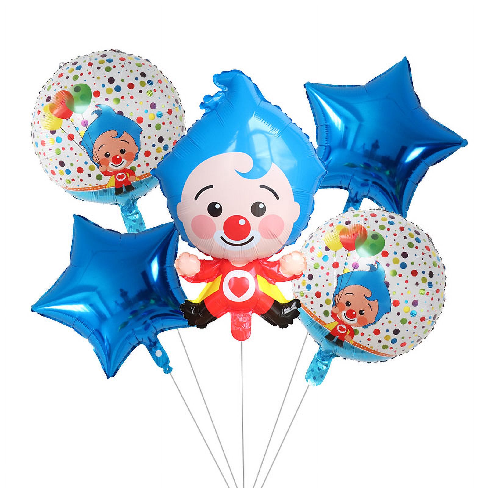 5Pcs Cartoon Clown Balloons Set Plim Air Globos Children Birthday Party ...