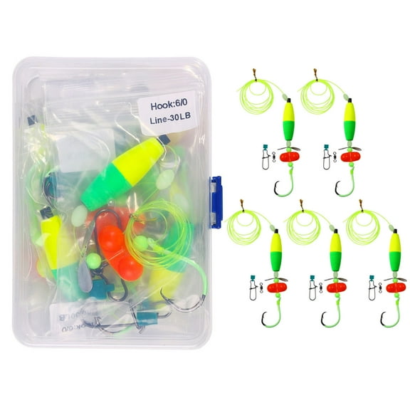 5Pcs Catfishing Equipment Catfishing Float Rigs Tackle Rigs 6/0 8/0 10/0 Hook Catfishing Rattles Floater