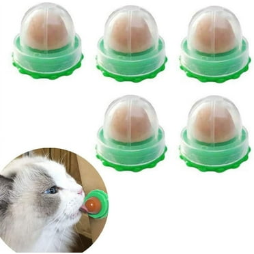 5Pcs Catnip Wall Ball - Cat Nip Treats Lickable Pet Catnip Cat Lickable Treat Cat Teeth Toy Cat Snacks Cat Sugar Ball Candy Kittens Squash Ball