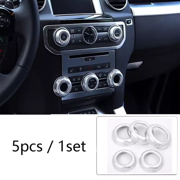 5Pcs Center Dash Knob Cover Trim Ring For Land Rover LR4 Discovery 4 2010-2016