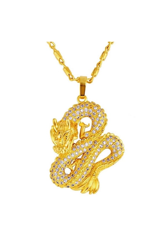 5Pcs Chinese Dragon Pendant Dragon Pendant Necklace Sweater Chain Jewelry C1Ny