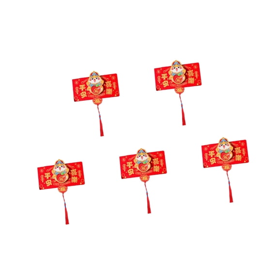 5Pcs Chinese Redness Envelopes Folding Money Pocket Blessing Redness Envelope Chinese New Year Luck Money Pocket