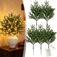 5Pcs Christmas Norfolk Pine Branches with Lights, 16