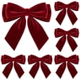 thumbnail image 1 of 5Pcs Christmas Tree Bows - Velvet Bows for Christmas Tree Decorations, Velvet Ribbon Bow for Wreaths, Garland, Gift Wrapping & Holiday Home Indoor Outdoor Decor, 1 of 5