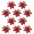 thumbnail image 1 of 5Pcs Christmas Tree Ornaments - PVC Simulation Flower Decorations for Holiday Party, 10×10cm Festive Home Decor, 1 of 2