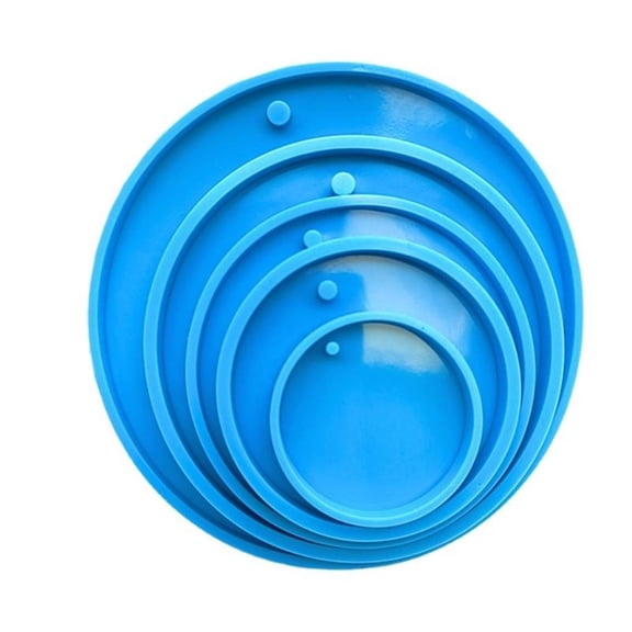 5Pcs Circle Charm Epoxy Resin Molds Ornament Casting Molds with Hole for DIY