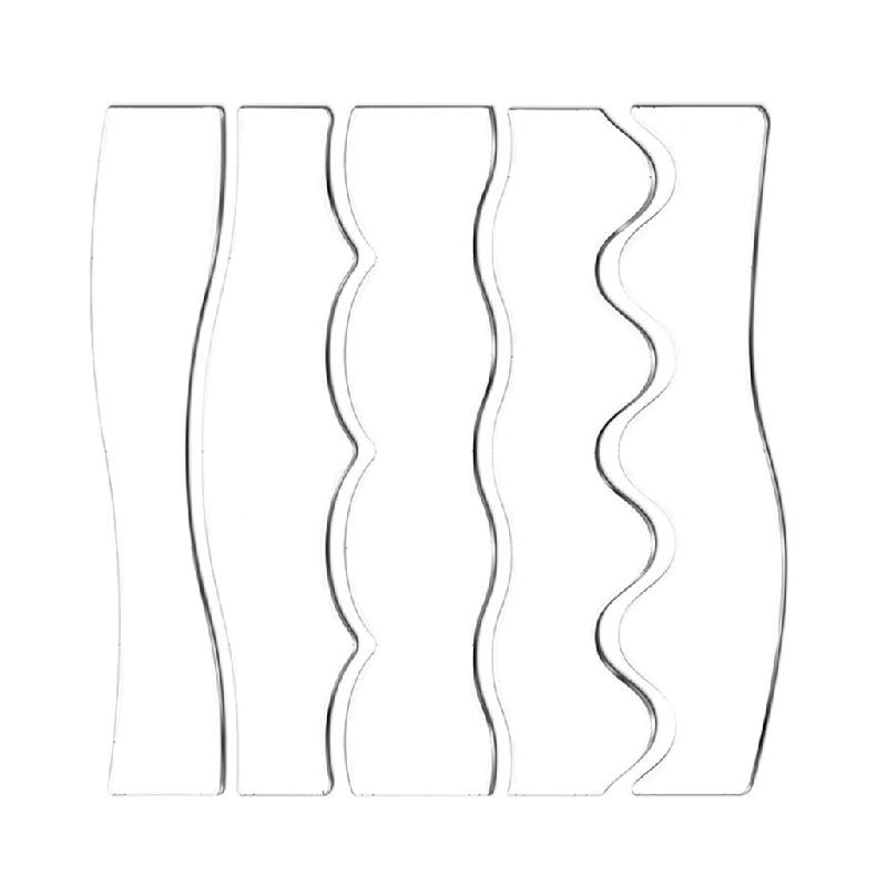 5Pcs Clear Acrylic Quilting Rulers, Double Side Wavy Quilting Rulers