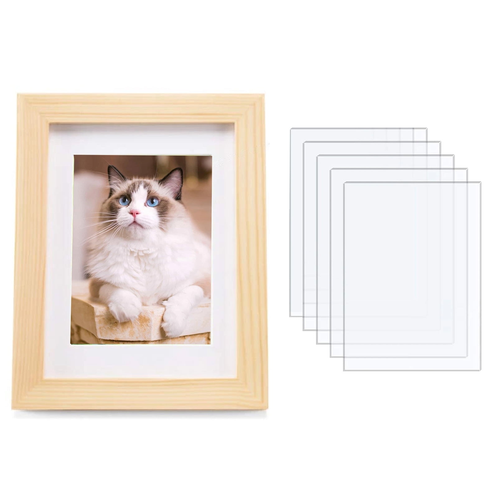 5Pcs Clear Acrylic Sheet Transparent Board 1Mm For Picture Frame Glass,5x7inch  