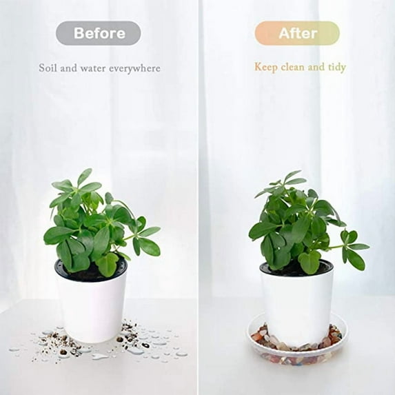 5Pcs Clear Plant Saucers,Thick Flower Pot Saucers,Indoor/Outdoor Round Plant Tray,Waterproof Drip Pan,Suitable for Indoor and Outdoor(8 Inch)