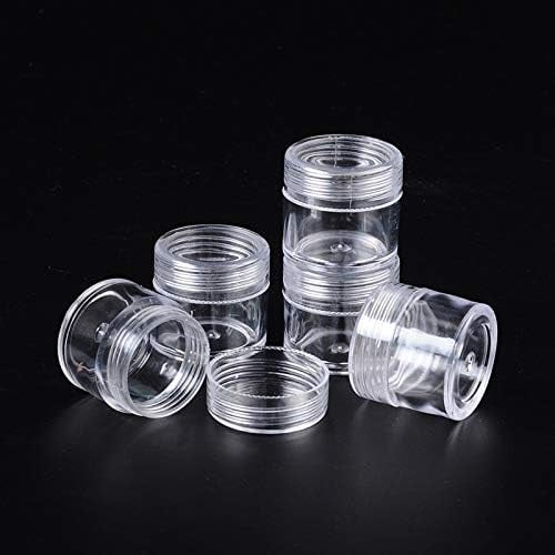 5Pcs Clear Plastic Bead Containers Column Plastic Containers Clear Small Plastic Containers for Beads Jewelry Nail Art Sewing&Crafting Valentine's Day Elegant Gifts 4.3x4cm Clear