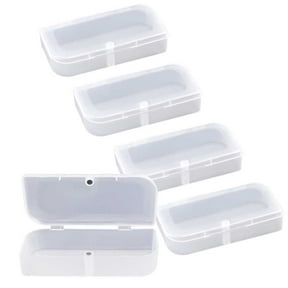 5Pcs Clear Plastic Storage Containers Box Small Clear Boxes with Lid Plastic Case Mini Square Arts Crafts Storage Organizers for Small Items