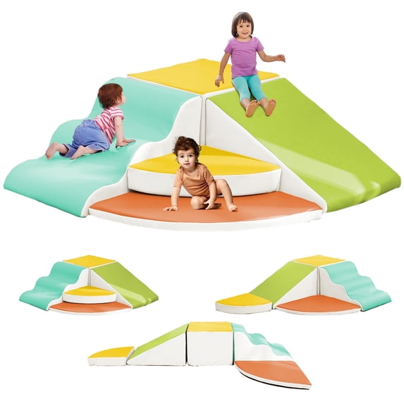 5Pcs Climbing Toys for Toddlers 1-3, Cuoote Foam Climbing Blocks for Toddlers Crawling and Sliding, Baby Foam Climbing Blocks for Preschools Child Development, Indoor Playground for Playroom, Nursery