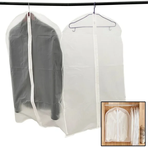 5Pcs Clothing Dust Cover Coat Clear Hanging Bag Wardrobe Down Jacket Household C