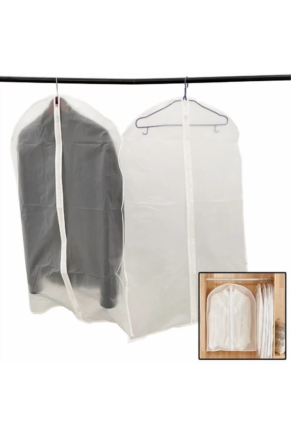 5Pcs Clothing Dust Cover Coat Clear Hanging Bag Wardrobe Down Jacket Household C