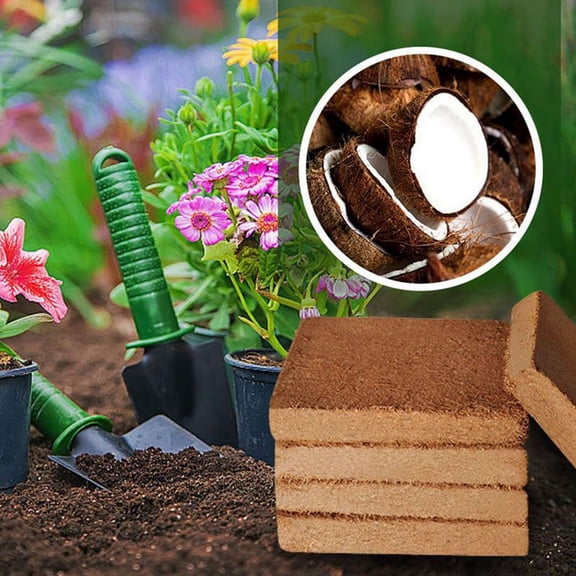 5Pcs Coir Pellet Soil Coconut Fiber Coir Pellet Nutrient Soil Plant Compressed Base Coir Pellet Soil