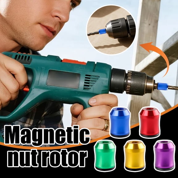 5Pcs Colorful Aluminum Magnetic Bit Holder Ring, Removable Drill Bit Magnetizer Collar for Hex Screwdriver Bits, Screw Holding Helper for Repair & DIY Hand Tools