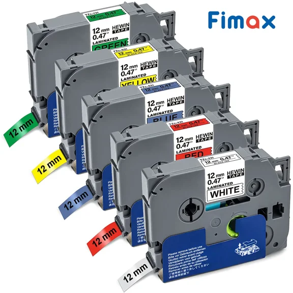 5Pcs Compatible Label Maker Tape 12Mm For Brother P-Touch Tz-231 Tze-231 Pt-D200