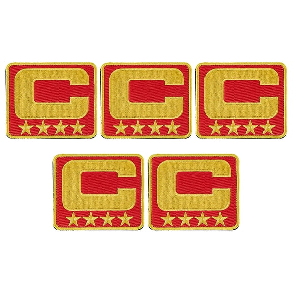 5Pcs Computerized Embroidery Polyester Iron on/Sew on Patches Costume Accessories Captain C Red 75x66x4.5mm