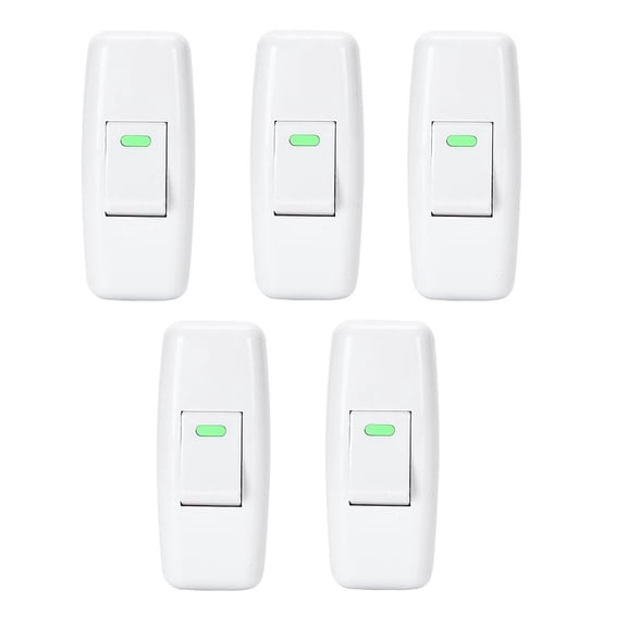 5Pcs Cord Switch 2-Pin Impulse Switch 250V 10A Cable Desk Lamp Bed Lamp Switch