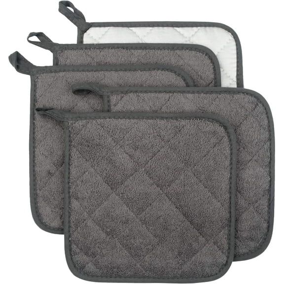 5Pcs Cotton Kitchen Everyday Basic Terry Pot Holder Heat Resistant Coaster Potholder for Cooking and Baking,7x7inch