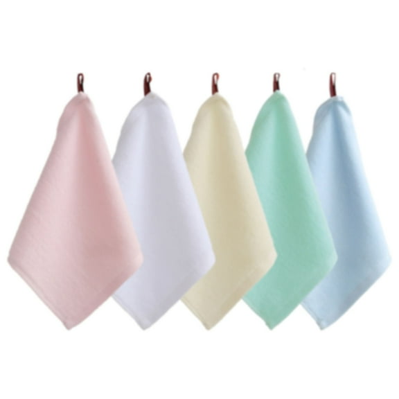 5Pcs Cotton Small Square Towel, Cotton Washcloths, Face Towels, Cleaning Cloths Makeup Softer Washcloth Quick Dry Extra Soft 10 x 10"