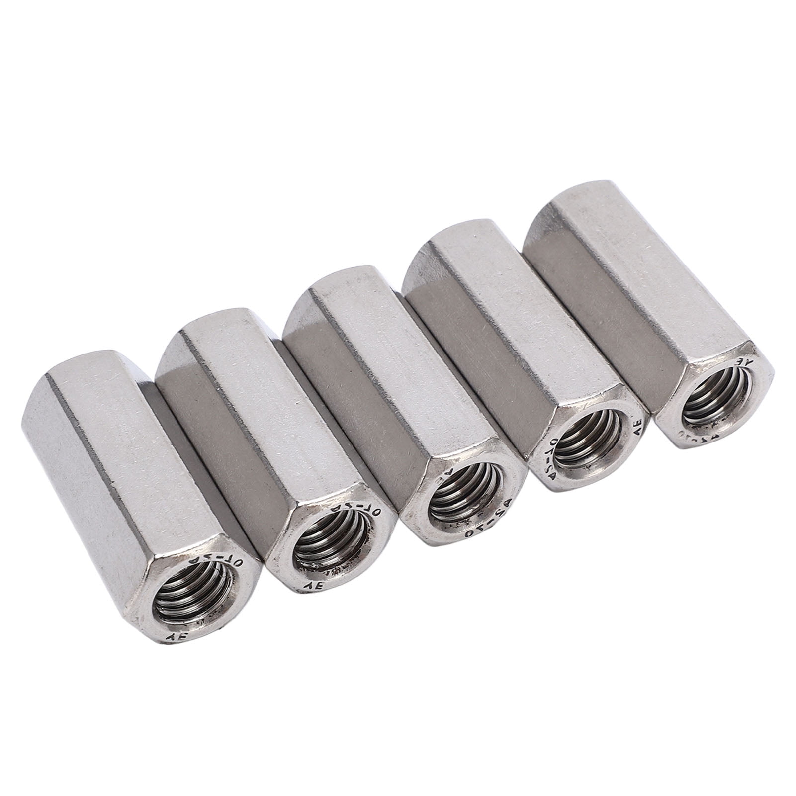 5Pcs Coupling Nut Hex Stainless Steel Anti Corrosion M12 Connector Nut