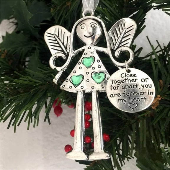 5Pcs Crazy Beautiful Friend Ornament! Yrmaups Christmas Ornament, Crazy Beautiful Friend Forever AngelGirlMetal Pendant, 3x2.5 Inch Holiday Gift for Tree and Home Decor, Unique Personalized Keepsake
