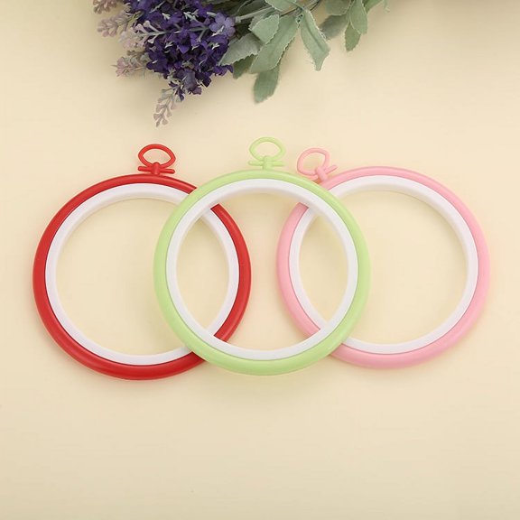 5-Pack Cross Embroidery Hoops Set, Reusable Sewing Circles for Needlework, Crafting, and Projects
