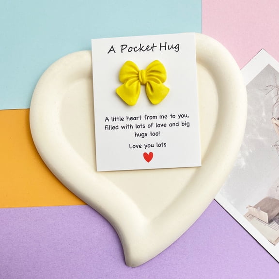 5Pcs Cute Bow Pocket Card, Uscallm St. Patrick's Day Bow Pocket Card, Cute Bow Pocket Blessing Message Card, Phone Back Sticker Refrigerator Sticker, Potted Plant Decoration, Resin Bow Gift