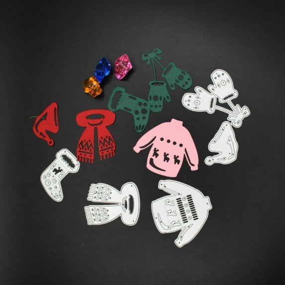 5Pcs Cutting Dies Scrapbooking Paper Card Embossing Craft DIY Die-Cut Clothes Socks Hat Gloves Scarf Cutting Dies