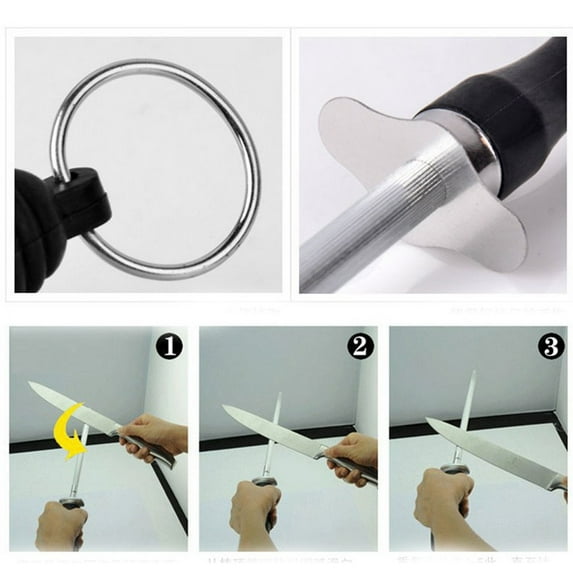 5Pcs Cyenie Kitchen Knife Sharpening Steels, 10-Inch Sharpening Rod, Honing Steel for Chef Knives, Scissors, Hunting Knives, Multi-Use Sharpener Tool for Home Kitchen & Professional Use