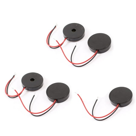 5Pcs DC 2-28V 80dB Industrial Wired Electronic Alarm Buzzer Black
