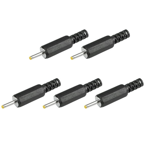 5Pcs DC Male Connector 2.5mm x 0.7mm Power Cable Jack Adapter Black
