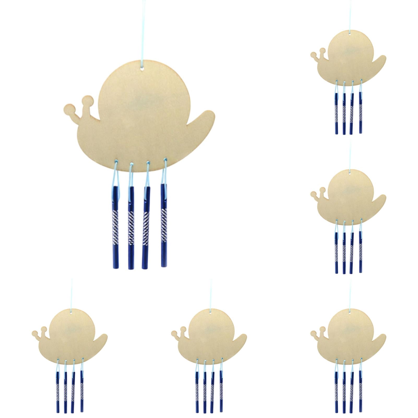 5Pcs DIY Wooden Wind Chime Kit Blank Animal Shape Wood Wind Chime ...