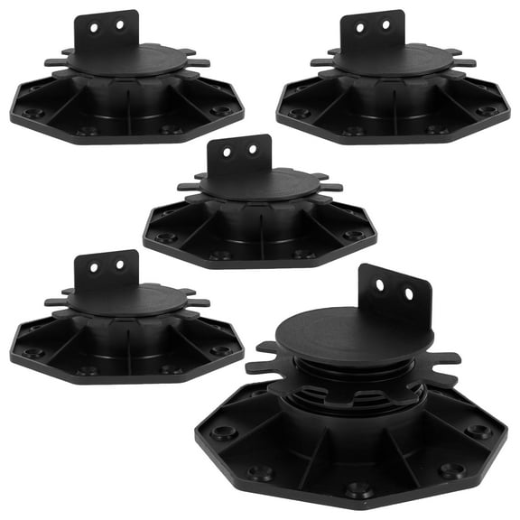 5Pcs Deck Support Pedestals Height Adjustable Deck Raising Support Base Plastic Floor Lift Base Sturdy Floor Support Lift Bearing Set for Wood WPC Aluminum