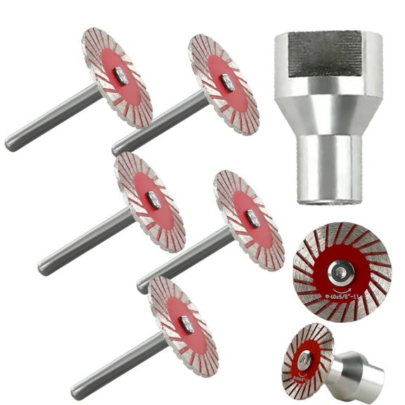 5Pcs Diamond Cutting Discs, 40mm x 0.2mm, Diamond Turbo Mini Engraving Saw Blades, Gray, for Granite, Marble, Ceramic, Porcelain, Tile, Compatible with Angle Grinder
