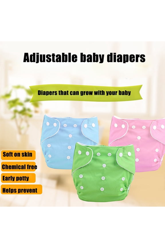 5Pcs Diaper Pants Reusable Nappy Cover Cloth Diaper Cover for 0-3 Years With Adjustable Wrap Bathroom Products
