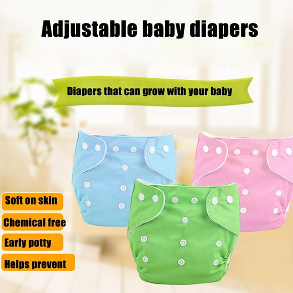 5Pcs Diaper Pants Reusable Nappy Cover Cloth Diaper Cover for 0-3 Years With Adjustable Wrap Bathroom Products
