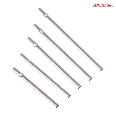 5Pcs Different Length Wind Chime Tubes Set Silver Tone Wind Chime Making Kit