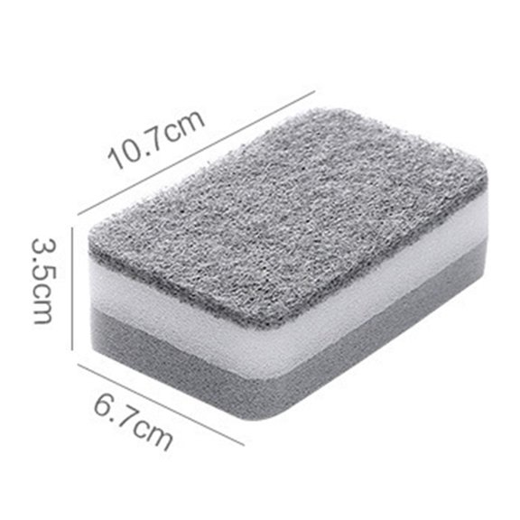 5Pcs Dishwashing Sponge Reusable Washable Sponge Kitchen Scouring Pad White YIWEI
