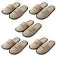 thumbnail image 1 of 5Pcs Disposable Guest Slippers, Soft Flannel Indoor Slippers, Non-Slip Hotel Slippers for Hosting Guests, Weekend Gatherings & Short-Term Visitor Accommodations, 1 of 5