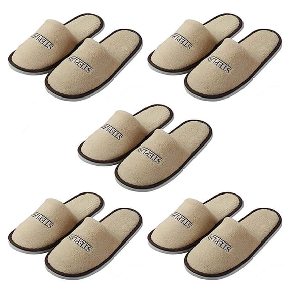 5Pcs Disposable Guest Slippers, Soft Flannel Indoor Slippers, Non-Slip Hotel Slippers for Hosting Guests, Weekend Gatherings & Short-Term Visitor Accommodations