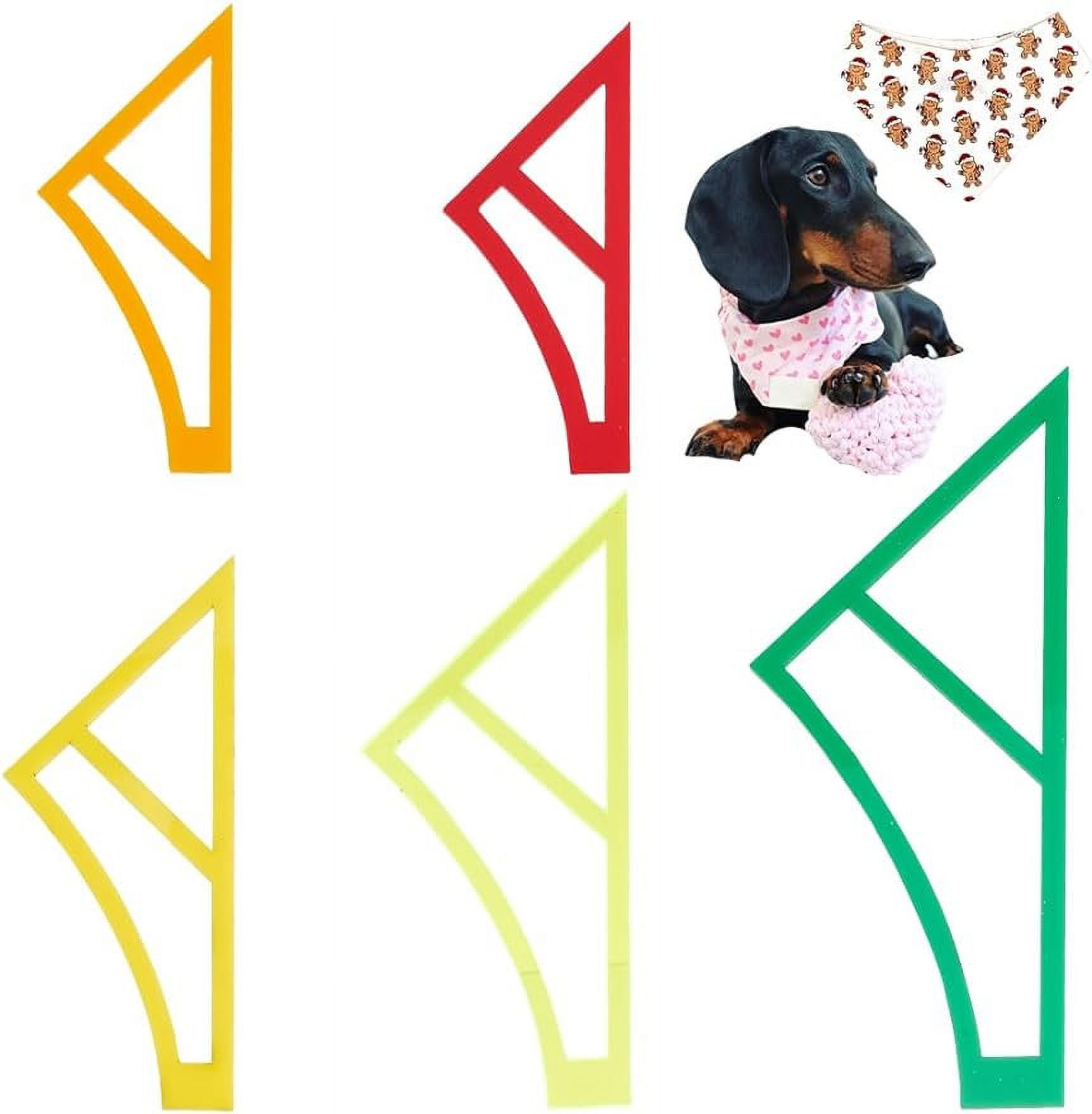 Dogs Speed Ruler 5Pcs Dog Bandana Sewing Template Set Reversible Sewing Quilting Acrylic ...