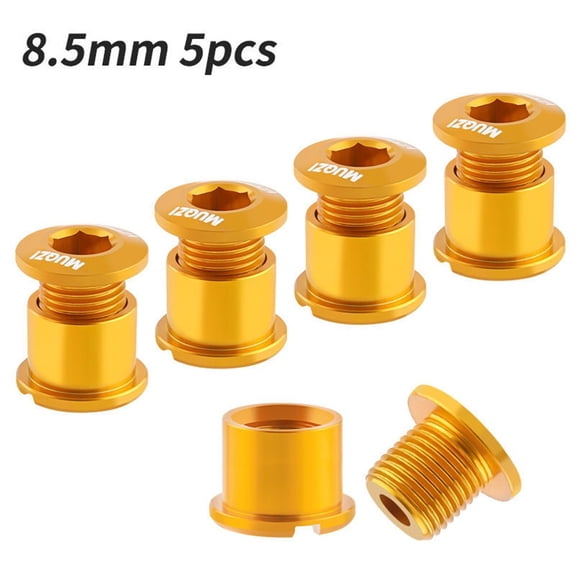 5Pcs Double Chainring Bolts 7075 Aluminum Alloy Lightweight Chainwheel Bolts Golden