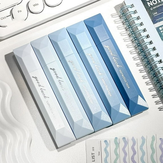 5Pcs Double Sided Tape Pens, 2026 New Multipurpose Double Sided Tape Roller for Scrapbooking, Photo Mounting, Gradient Color DIY Handwork Glue Stick for School Office & Crafts