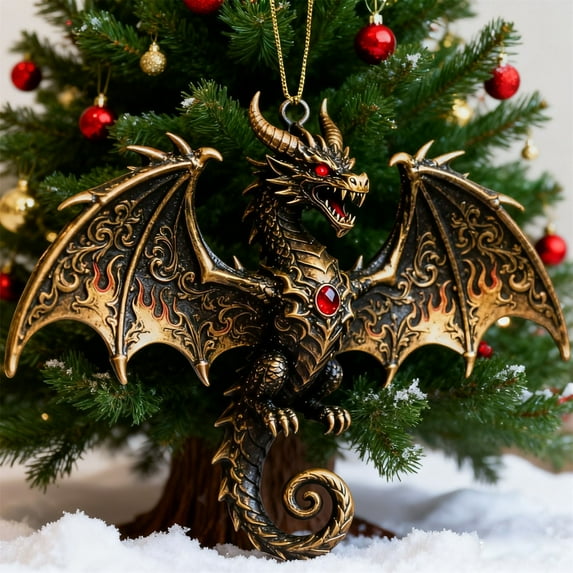 5Pcs Dragon Christmas Ornament under $5! Xqxayjr Dragon Shaped Christmas Decoration, Christmas Dragon Pendant, Fantasy Holiday Ornaments, Unique Xmas Tree Decor, Mythical Christmas Decor, Festive