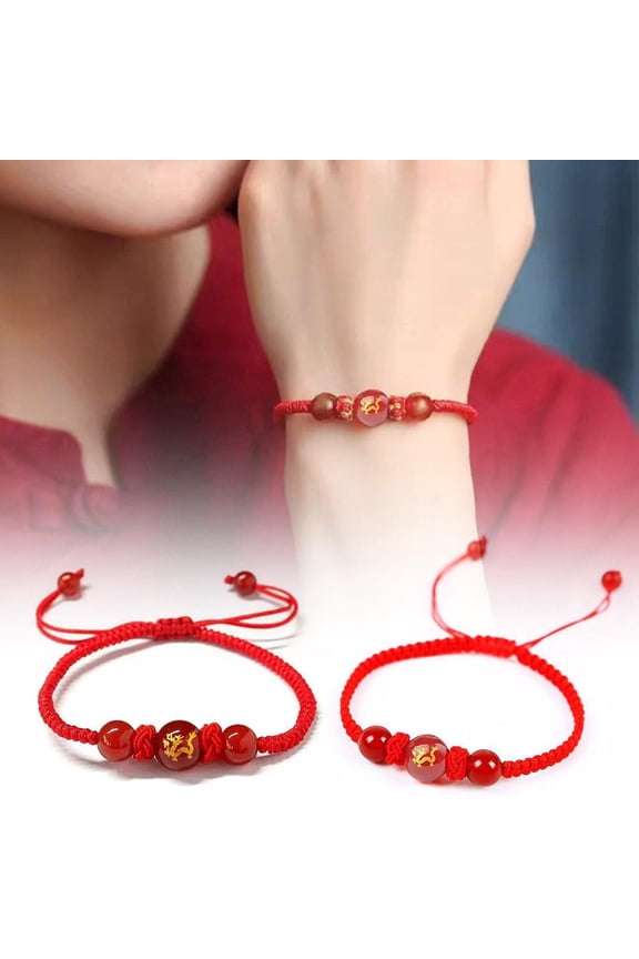 5Pcs Dragon Year Bracelet Braided Red Rope Bracelet New Year Bracelet Wrist Chain