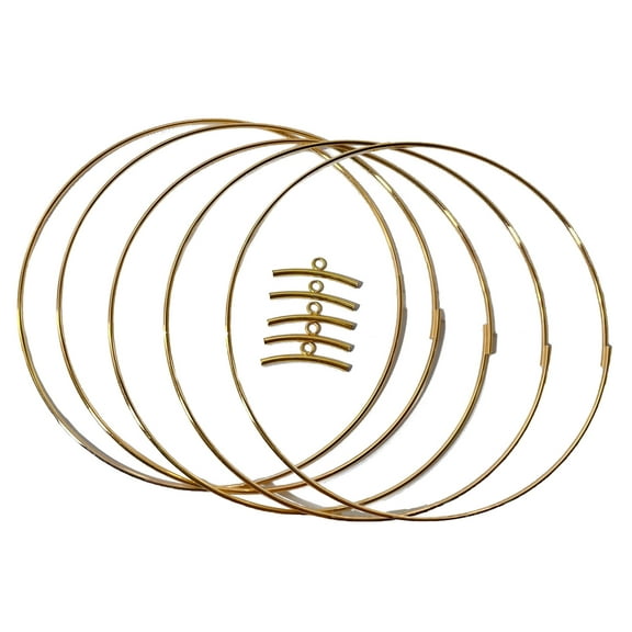 5Pcs Dream Catcher Rings Metal Craft Hoop Metal Macrame Hoop Ring for Making Wedding Wreath Decors, DIY Dream Catcher