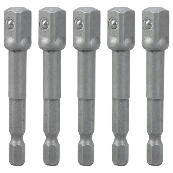 5Pcs Drill Socket Adapter Kit Impact Drill Extension Bit Socket Adapter Kit 1/4inch Square Head Hex Shank Drill Tool